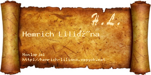 Hemrich Liliána névjegykártya